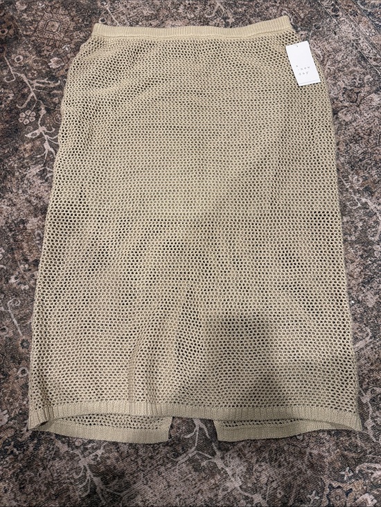 a new day Dresses & Skirts - A New Day Knit Mesh Pencil Skirt in khaki new with tags crochet lined